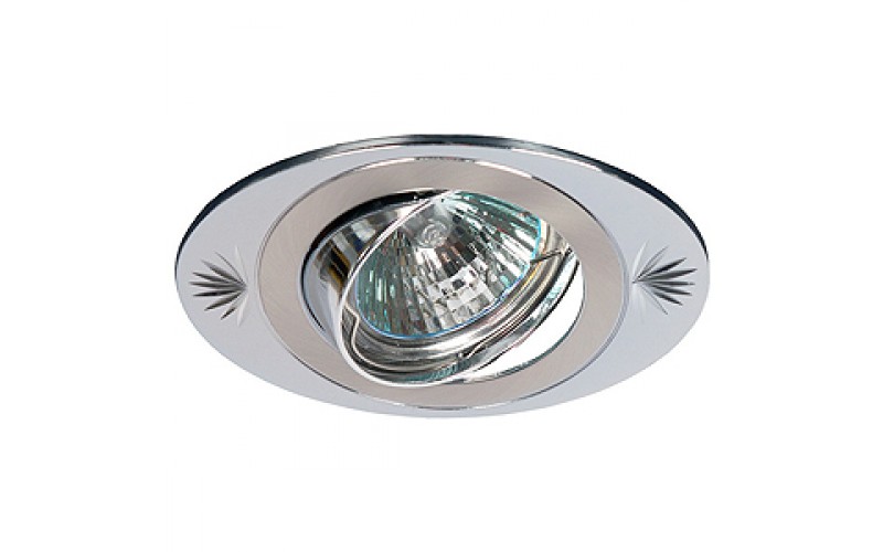 KL21 А SN/CH Светильник ЭРА литой пов. «глаз» MR16,12V/220V, 50W сатин никель/хром (100/1400)
