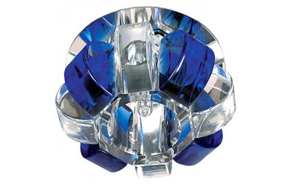 DK31 CH/WH/BL Светильник ЭРА декор «корона» G9,40W,220V, JCD хром/прозрачный/синий (50)