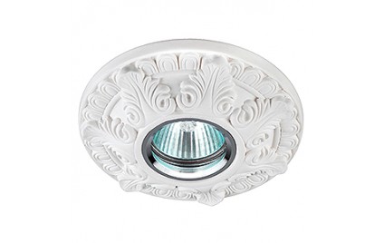 DK G6 Светильник ЭРА декор гипс под покраску MR16,12V/220V, 50W, круглый,белый (24/288)