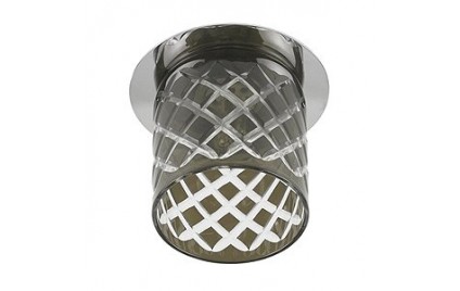 DK54 CH/TEA Светильник ЭРА декор cтекл.стакан «ромб» G9,220V, 40W, хром/чай (3/30/840)