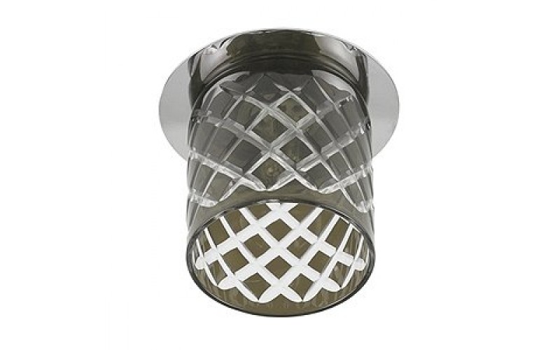 DK54 CH/TEA Светильник ЭРА декор cтекл.стакан «ромб» G9,220V, 40W, хром/чай (3/30/840)
