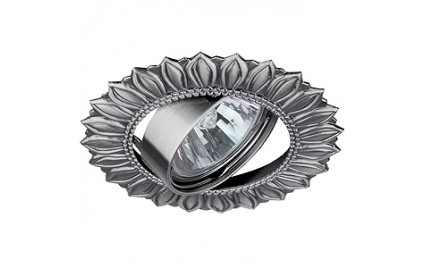 KL13A SN Светильник ЭРА литой пов. «солнышко» MR16,12V/220V, 50W сатин никел (100/2000)