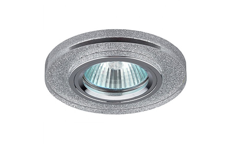 DK7 CH/SHSL Светильник ЭРА декор стекло круглое MR16,12V/220V, 50W, хром/серебряный блеск (50/2100)