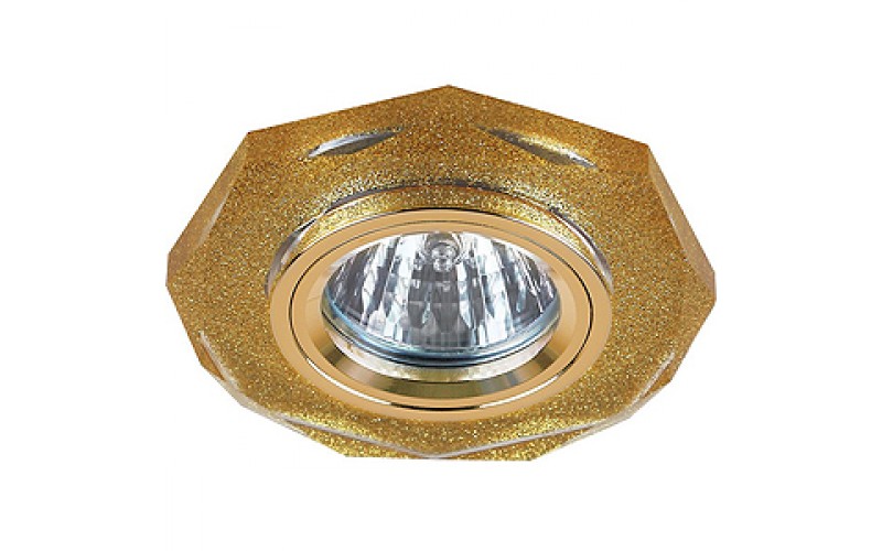DK5 SHGD Светильник ЭРА декор стекло многогранник MR16,12V/220V, 50W, GU5,3 золотой блеск золото (50
