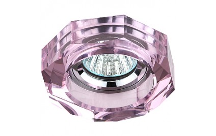 DK6 CH/PK Светильник ЭРА декор стекло объемный многогранник MR16,12V/220V, 50W, GU5,3 хром/розовый ( DK6 CH/PK Светильник ЭРА декор стекло объемный многогранник MR16,12V/220V, 50W, GU5,3 хром/розовый (