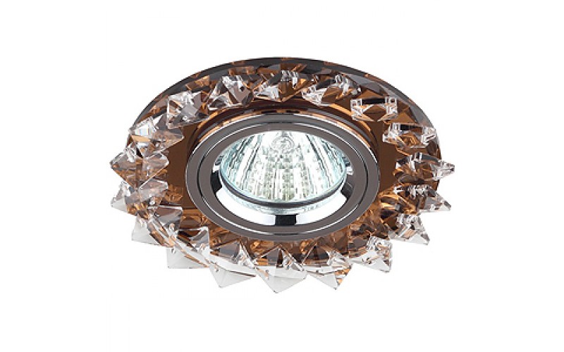 DK44 BR/WH/CH Светильник ЭРА декор «острые кристаллы» MR16,12V/220V, 50W, коричневый/прозрачный/хром