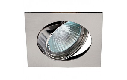 KL2A SN Светильник ЭРА литой квадрат пов. MR16,12V/220V, 50W 50W сатин никель (100/1400)