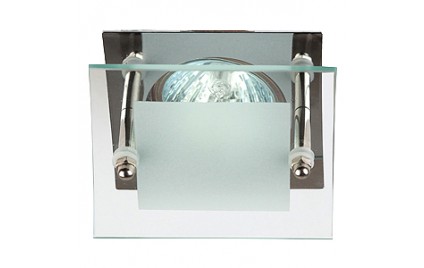 KL16 CH Светильник ЭРА литой «с квадратным стеклом» MR16,12V/220V, 50W хром (5/100/1200)